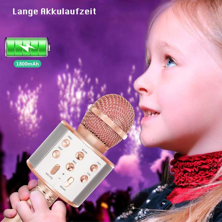 Actual product image Esmée Karaoke microphone with Bluetooth, AUX & speaker - rose gold (iOS/Android)