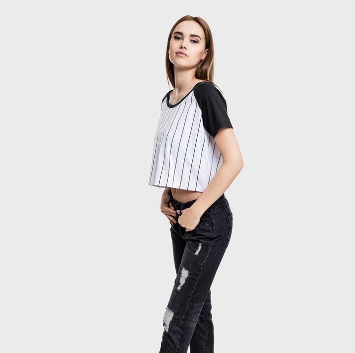 Actual product image Urban Classics Ladies Cropped Baseball Tee (S)
