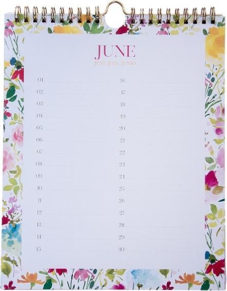 Produktbild Artebene Geburtstagskalender Aquarell Blüten 21 x 26cm von