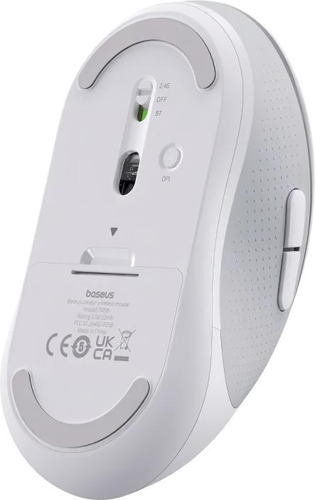 Actual product image Baseus F02, 4000DPI, BT / Wi-Fi, white