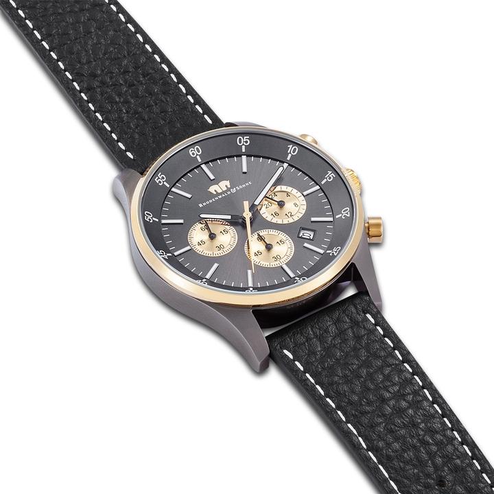 Immagine prodotto Cronografo da uomo Goodwill in vera pelle nera - 29870 (Cronografo, 43 mm)