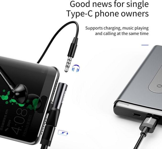 Produktbild Baseus 2in1 USB Typ-C Adapter (USB Typ C, 3.5mm Klinke, USB Typ C)