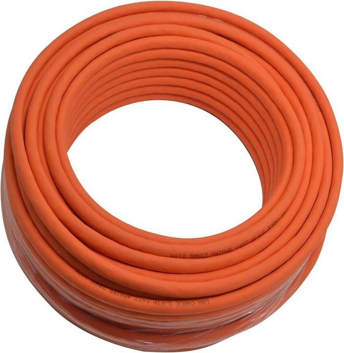 Actual product image Helos Installation cable High Quality,Cat.7 raw cable, S/FTP, PiMF, LSZH, orange, 100m ring -Cat.7 raw (S/FTP, CAT7, 100 m)
