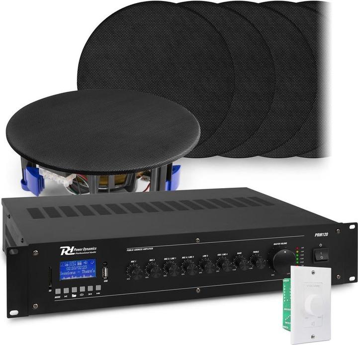 Immagine prodotto Power Dynamics con Bluetooth, 12 altoparlanti inbouw neri e un adattatore da 100v