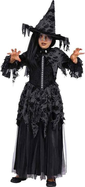 Actual product image Thetru Girl Dress Voodoo Witch, Death, Black (140, 152)