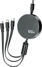 Produktbild My Way CABLE RETRACTABLE USB-C 3 EN 1 100W 1,2M (1.20 m, 100 W)