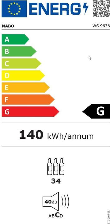 Energie-Label NABO WS9636 Weintemperierschrank