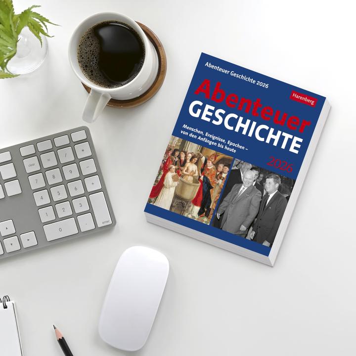 Produktbild Harenberg Abenteuer Geschichte Tagesabreisskalender 2026 - Menschen, Ereignisse, Epochen - von den Anfängen (Deutsch)