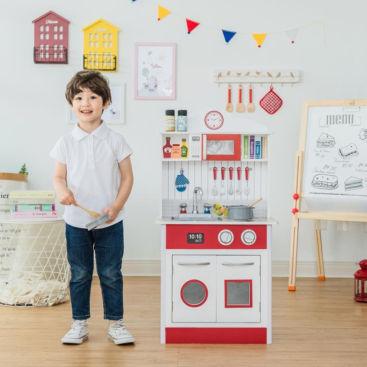 Produktbild Teamson Kids Weie Spielkche Madrid Interaktive Kinderkche aus Holz fr fantasievolles Spielen
