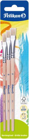 Pelikan Bristle brush set 613 F, 3 pieces, assorted
