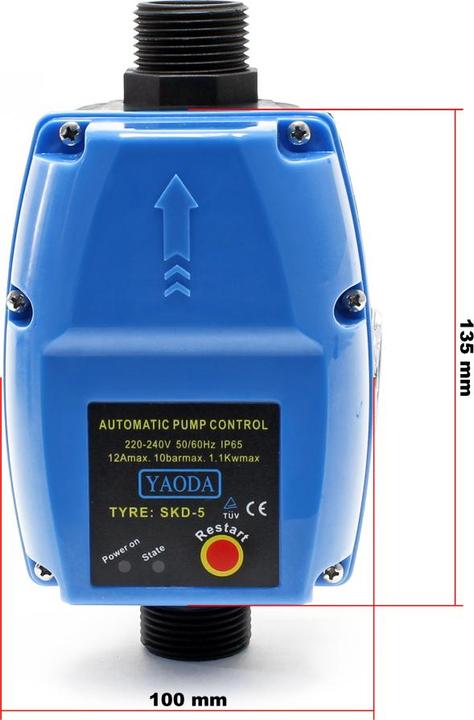 Image du produit Wiltec Pressostat SKD-5 230V Réseaux Eau domestique & Pompes monophasées Anti-marche à sec (Pompe à eau domestique)