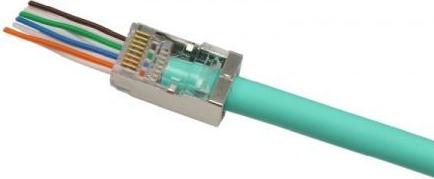 Produktbild Exertis Connect Modularstecker RJ45 easy plug, Cat. 6, STP, für mehradrige Kabel, zum Crimpen, VPE 10 Stück Für eine