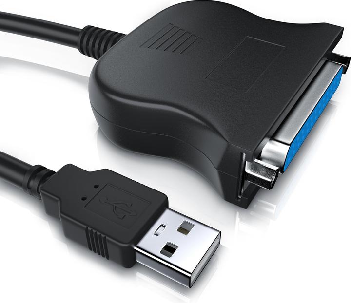 Immagine prodotto CSL Adattatore da USB A a parallela LPT 25 pin - D-SUB DE 25 a USB tipo A, 90 cm, cavo stampante, cavo (1 m, Parallelo (stampante))