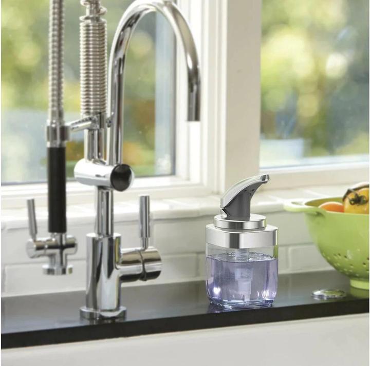 Actual product image Simplehuman Soap dispenser 444 ml, silver/transparent