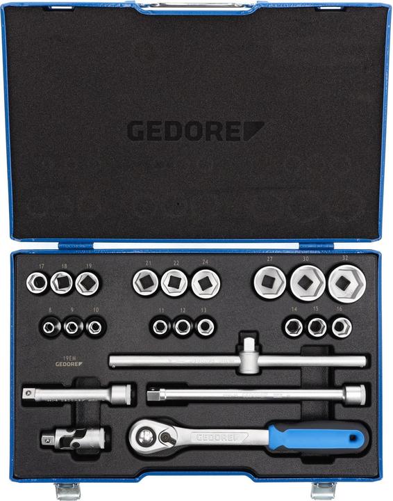 Immagine prodotto Gedore Set di chiavi a bussola metriche 1/ (32 mm, 18 mm, 11 mm, 12 mm, 20 mm, 19 mm, 27 mm, 15 mm, 25 mm, 13 mm, 21 mm, 14 mm, 29 mm, 8 mm, 10 mm, 30 mm, 23 mm, 26 mm, 22 mm, 17 mm, 28 mm, 9 mm, 16 mm, 24 mm, 31 mm)