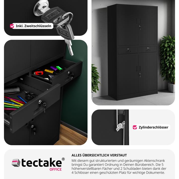 Actual product image tectake Filing cabinet (80 x 40 x 180 cm)
