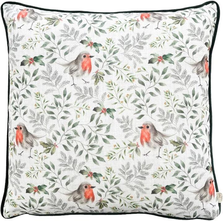 Produktbild Evans Lichfield Rotkehlchen Kissenhülle Festive Polyester Leinen (43 x 43 x 2 cm)
