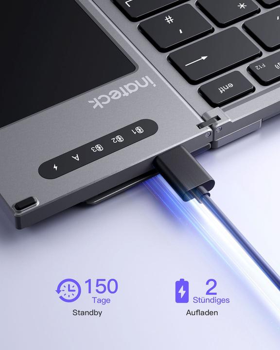 Produktbild Inateck Keyboard 06101 steel gray (KB06101 steel gray) (DE, Kabellos)
