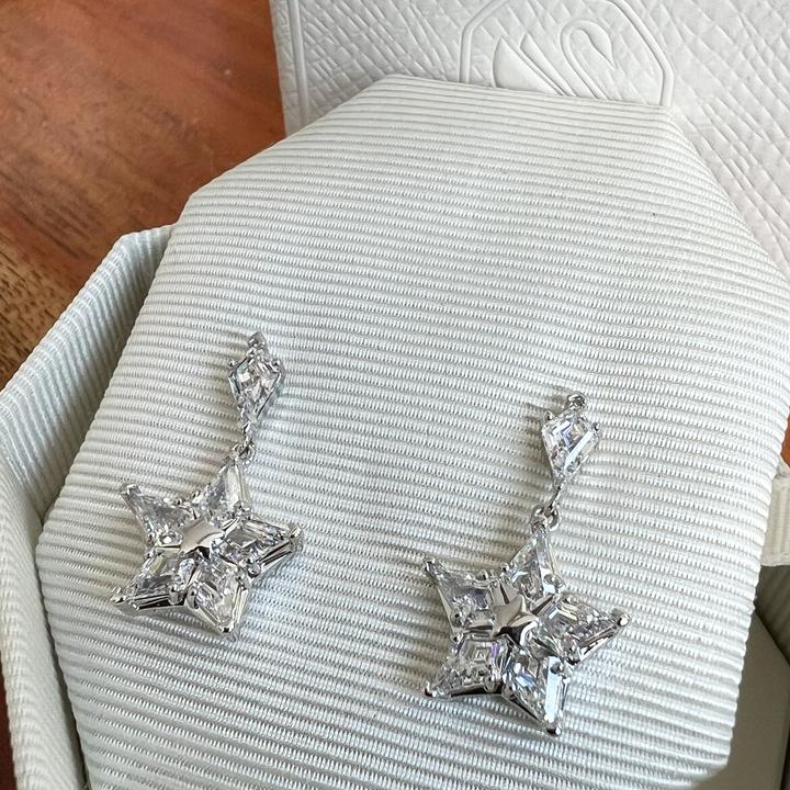 Actual product image Swarovski Stella earrings - silver (Rhodium-plated metal)