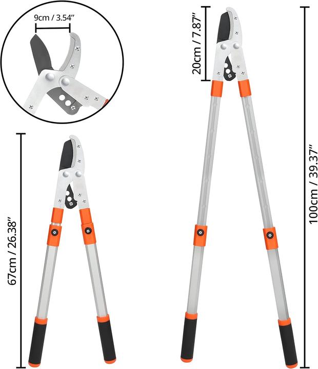 Actual product image Kurtzy Telescopic anvil lopping shears 67-100 cm