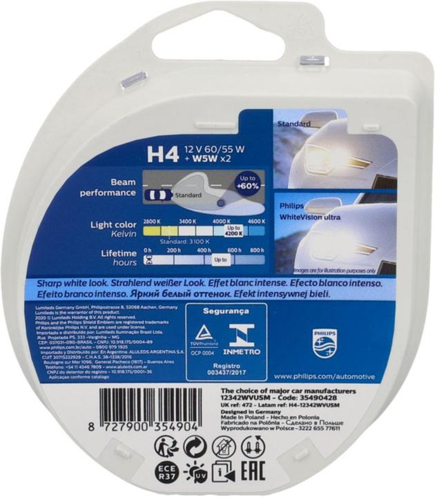 Immagine prodotto Philips H4 WhiteVision ultra (H4)