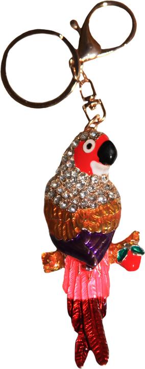 Actual product image Charms Rhinestone Keychain Parrot