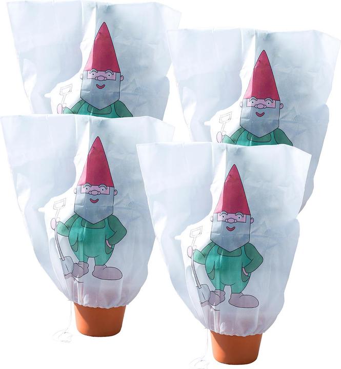 Produktbild Infactory 4er-Set Winterschutz-Haube "Gartenzwerg" für Pflanzen, 110 x 120 cm