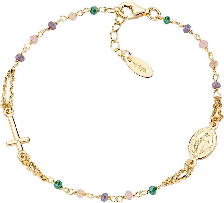 Amen Rosary Classic Crystal Armband (20 cm, Silber 925)