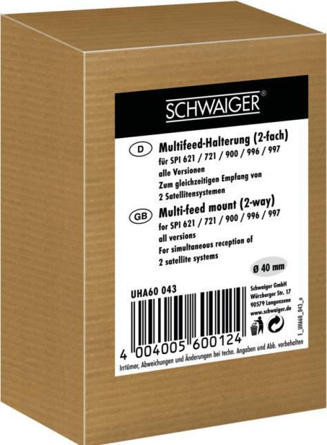 Produktbild Schwaiger UHA60 LNB Multifeedhalter (Spiegel + Antennen Montage)