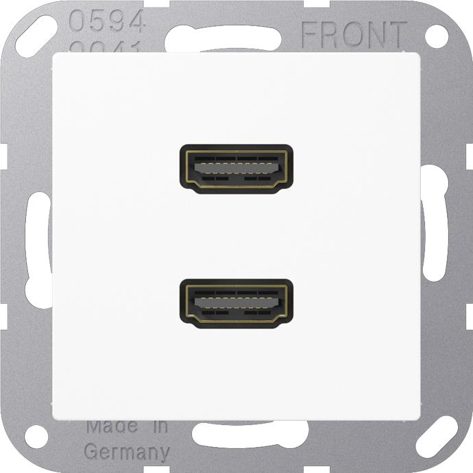 Produktbild JUNG HDMI-Steckdose AS/A UPmont Kanaleinb MAA1133WW