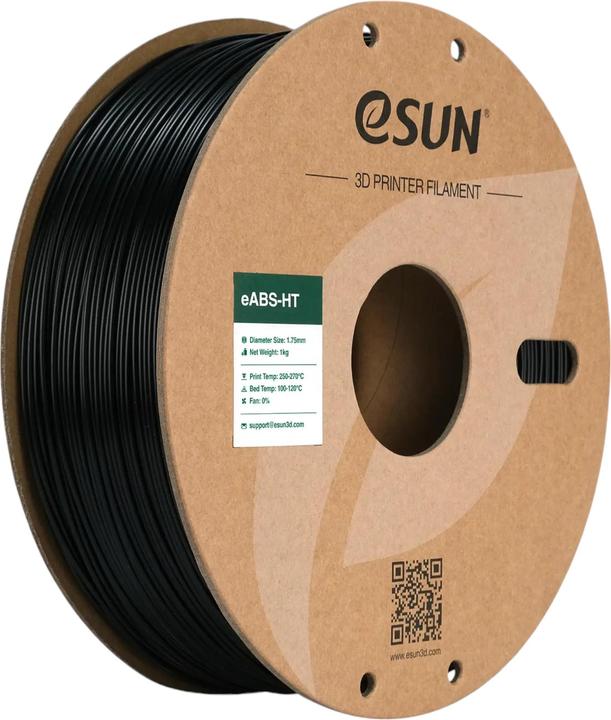 Image du produit eSUN eABS-HT Haute Température Noir Filament 1.75mm 1Kg (ABS, 1.75 mm, 1000 g, Noir)