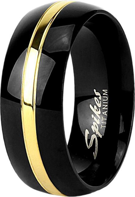 Produktbild Star Piercing Ring schwarz goldstreifen (Titanium, ohne Messing)