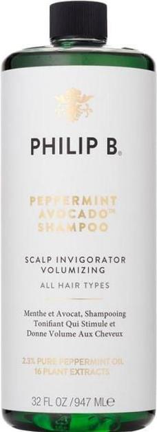 Actual product image Philip B. Peppermint & Avocado Volumizing & Clarifying Shampoo 947 ml (947 ml, Liquid shampoo)