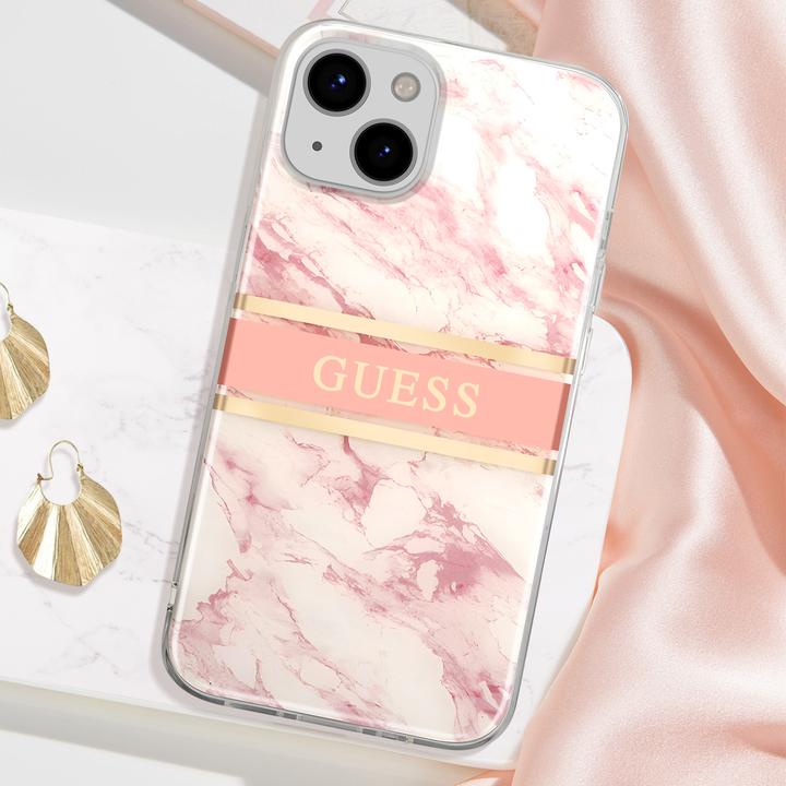 Immagine prodotto Guess Copertina rigida a strisce di marmo con cinturino (Apple iPhone 13 mini)