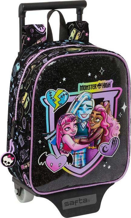 Monster High Schulrucksack mit Rädern Schwarz 22 x 27 x 10 cm