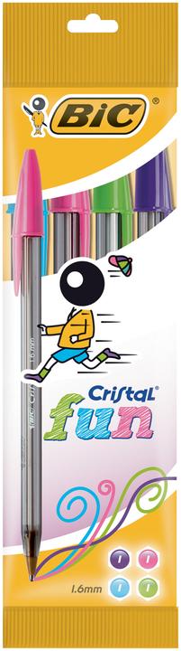 Produktbild Bic Kugelschreiber Cristal Fun, 4er Beutel (farbsortiert, 4 x)