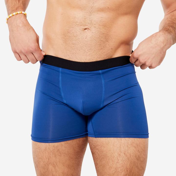Produktbild Decathlon Funktionsunterhose Boxershorts Herren atmungsaktiv 3er Pack - navy/blau/khaki (M, 3er Pack)