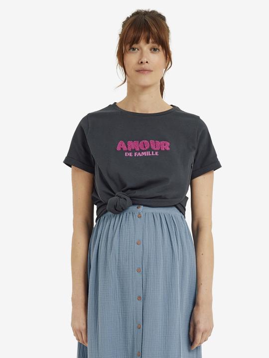 Image du produit Vertbaudet Collection bio : T-shirt grossesse et allaitement avec inscription AMOUR (W36/L38)