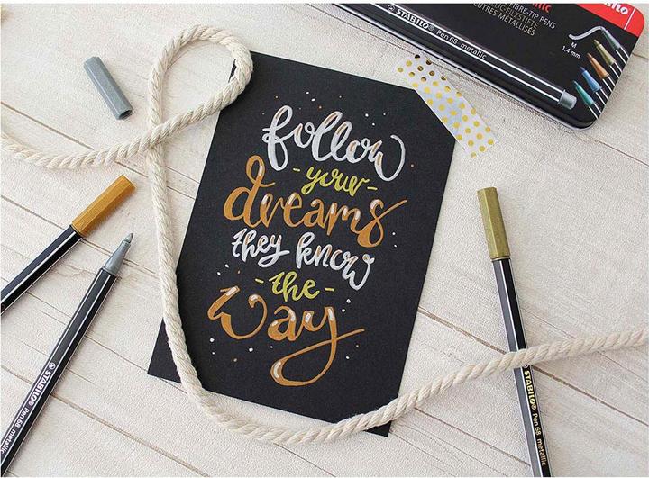 Produktbild STABILO Pen 68 Premium Metallic-Filzstift (Metallicblau, 1 x)