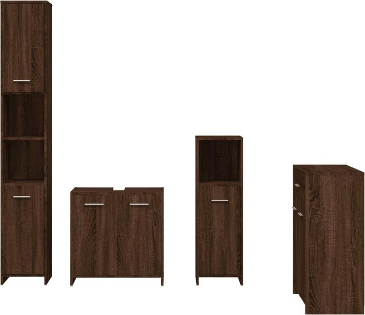 Actual product image VidaXL Badmöbel Set Badezimmermöbel Badezimmerschrank 4 tlg. Braun Eichen Optik