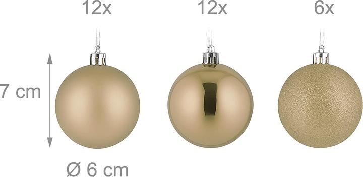 Actual product image Relaxdays christmas baubles (30 -part)