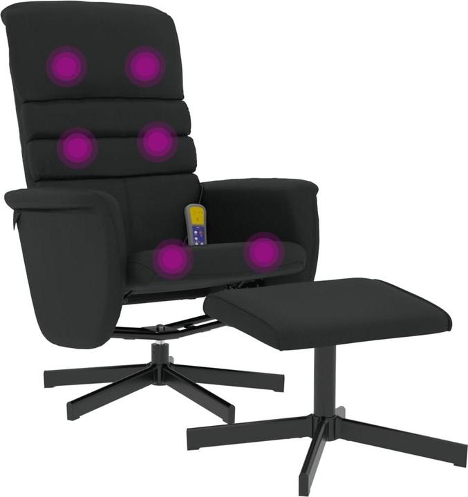 Immagine prodotto VidaXL Sedia da massaggio con poggiapiedi in similpelle nera, colore