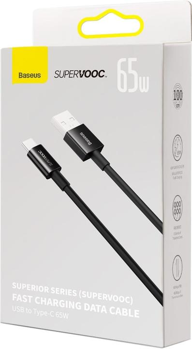 Actual product image Baseus USB A – USB C (1 m, USB 2.0, 65 W)
