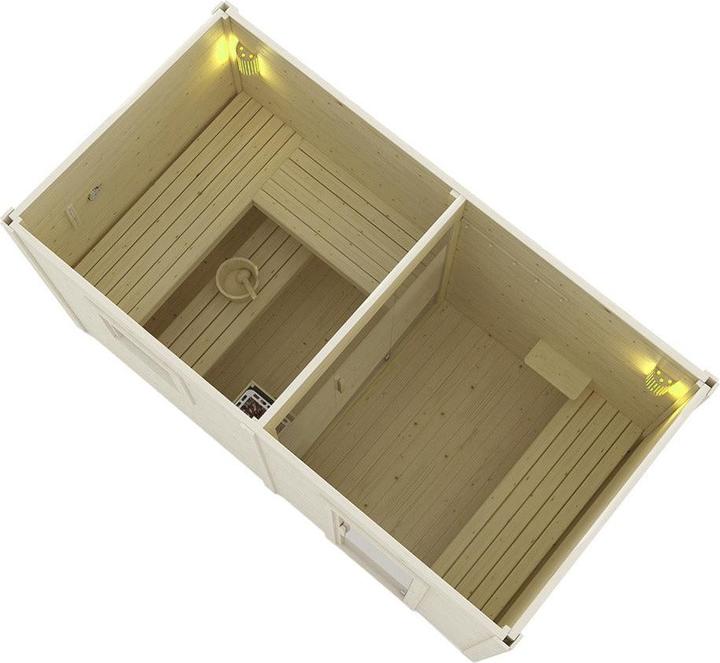 Produktbild Home Deluxe Saunahaus Outdoor mit Vorraum MACAH XL- 400 x 217 cm für 5 Personen - Sauna mit 8kW Ofen