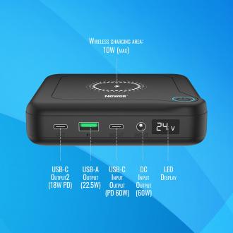 Immagine prodotto Newell GP12 24000 mAh Powerbank nero (NL2680) (24000 mAh, 60 W, 60 Wh)