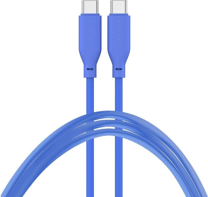 Produktbild 4smarts USB-C / USB-C Silikon-Kabel High Flex 60W 1,5m blau (1.50 m, USB 2.0)