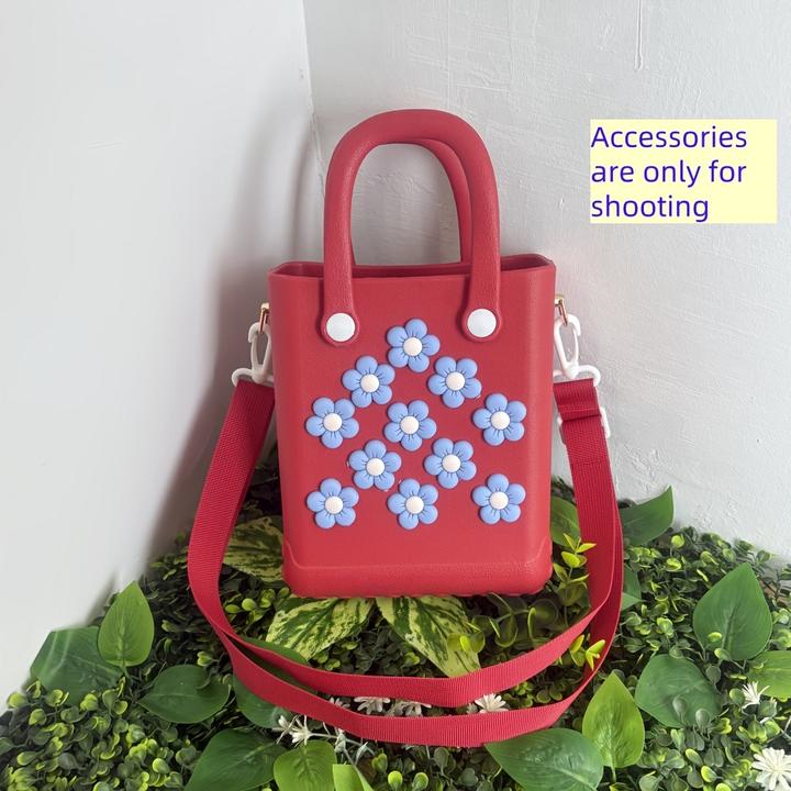 Actual product image Only-Bags.Store 1 Stück Mini-Strandtasche mit austauschbarem Schulterriemen - farbenfroher Sommerrucksack für