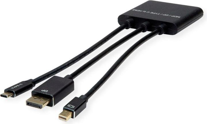 Produktbild Roline Adapterkabel Mini DisplayPort / DisplayPort / Typ C (HDMI, 15 cm)