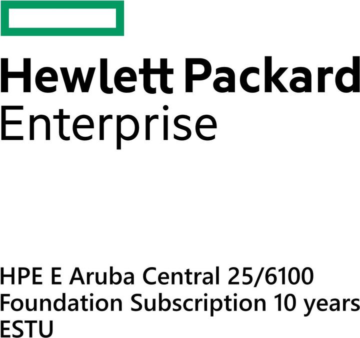 Produktbild HPE E Aruba Central 25/6100, Foundation Subscription, 10 years, E-STU (12 Geräte)