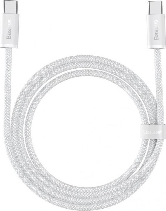 Actual product image Baseus USB-C to USB-C Dynamic 3 Series, 100W, 5A, 2m, white (2 m, USB 3.2 Gen 1, 100 W)
